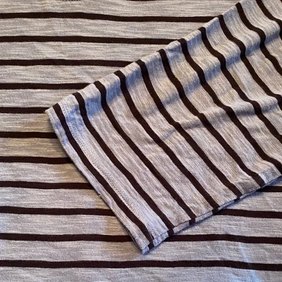 Talbots Navy and Blue  Striped tee - Picture 3 of 5